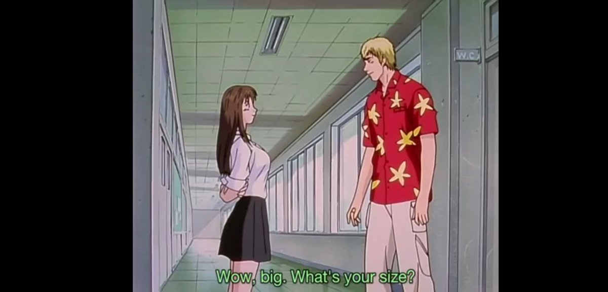 Hahahaha he even has the audacity to ask her size #GTO.