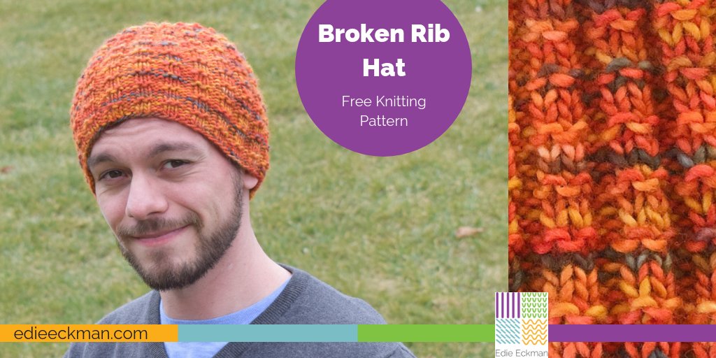 This FREE Broken Rib Hat is easy enough for beginners, but interesting enough for experienced knitters. edieeckman.com/2018/12/30/fre…
