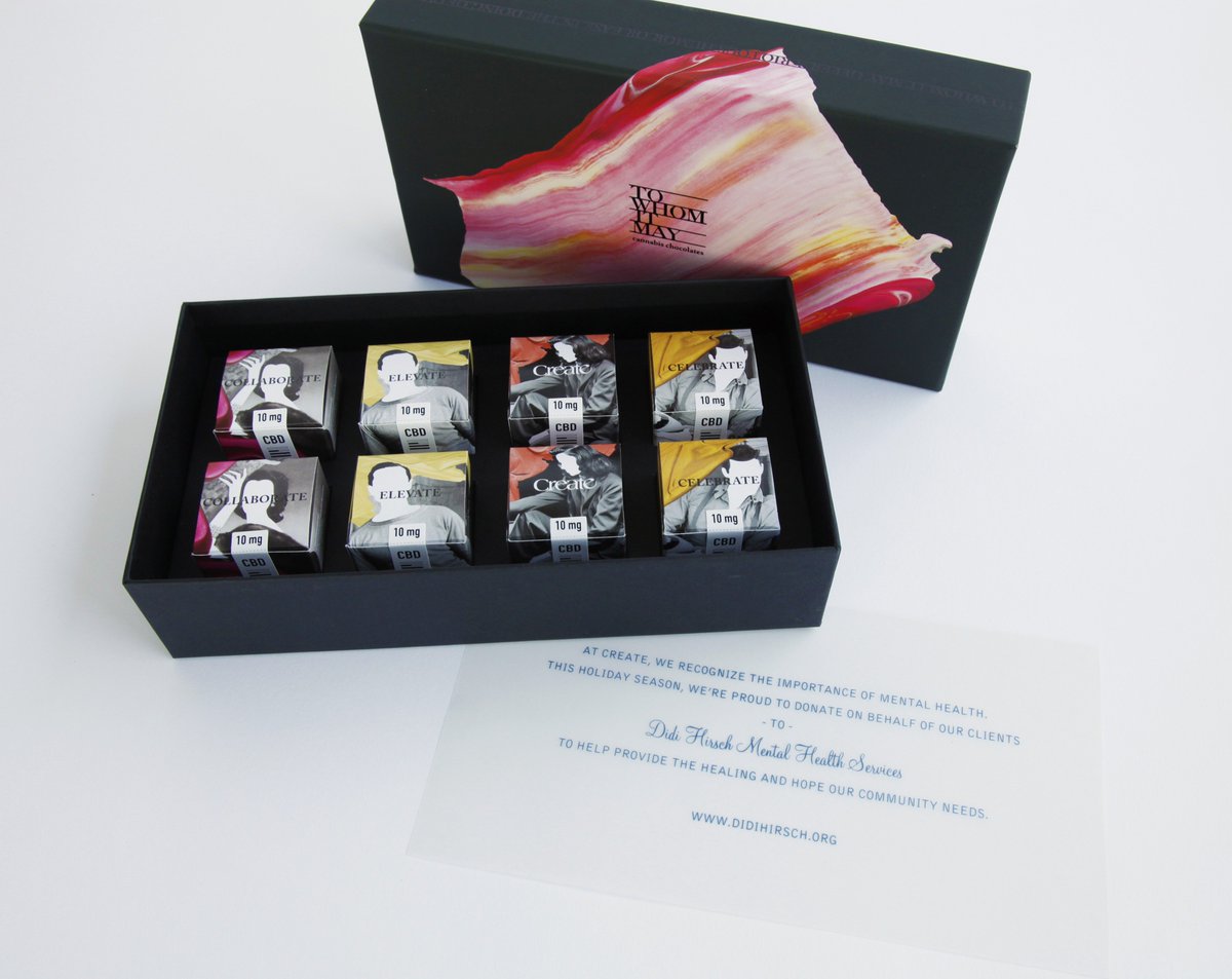 CreateAdGroup's tweet image. #TeamCreate values mental health, and this year our holiday gifts keep giving. Whether our clients were looking to break free from ordinary brainstorming, or looking to lift their spirits from the stress of the holidays, these unique chocolates were just the trick.
