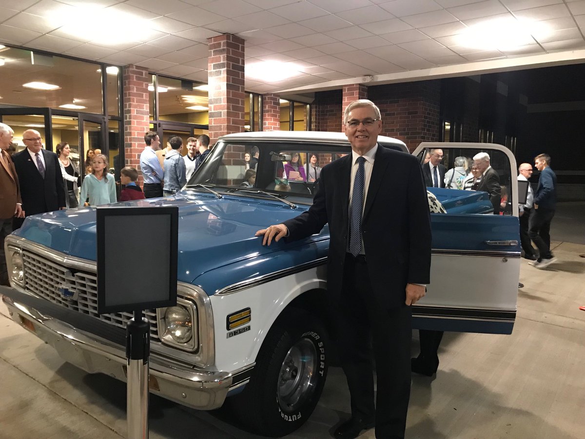 FRBC_Pastor's tweet photo. Tonight we celebrated 20 years as Pastor ⁦@FRBC_Info⁩ and our church family surprised me with this ‘72 Shortbed Chevy! #overwhlemed https://t.co/jZ5K2H9WIK