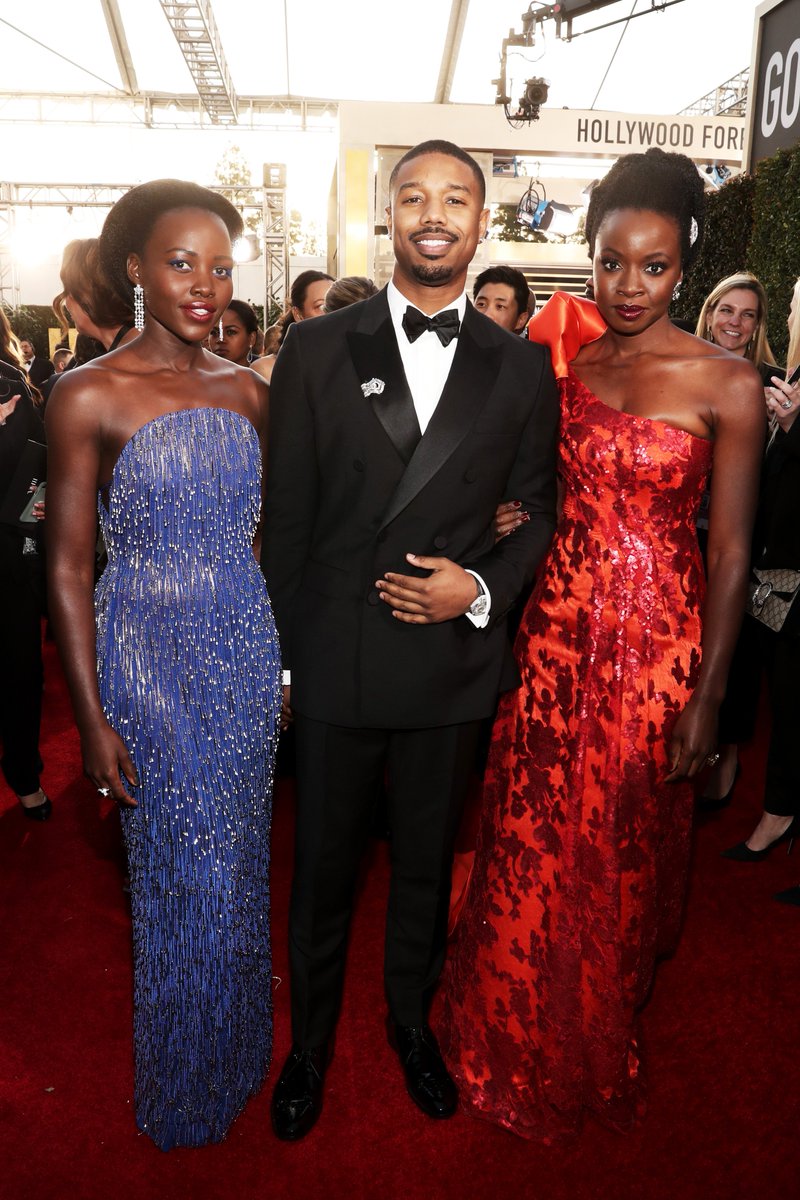 people's tweet photo. It was #WakandaForever tonight at the #GoldenGlobes and the cast looked absolutely amazing! RT if you can't wait for Black Panther 2. 😍🙅🏾‍♀️🙅🏾‍♂️ https://t.co/z2fid6dcE1