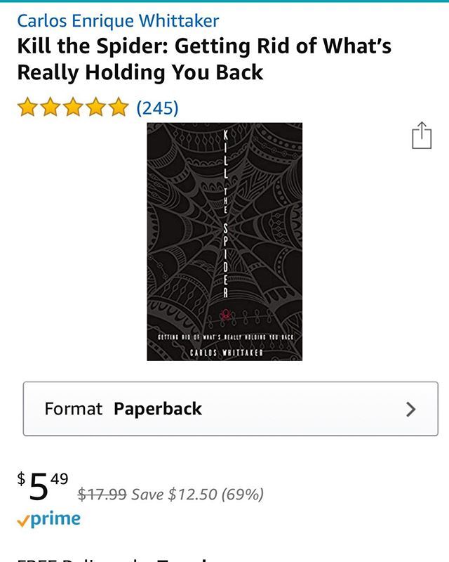 loswhit's tweet photo. Just a Public Service Announcement that the PAPERBACK version of my book #KillTheSpider is on sale right now on Amazon for $5.49.
🤯
2 1/2 years of my blood, sweat, & tears for $5.49.
That’s CRAZY.
I’d buy 10 if I were you... 😉
Link in my profile!!! https://t.co/hqTt08BAzB https://t.co/Iz26YndiGS