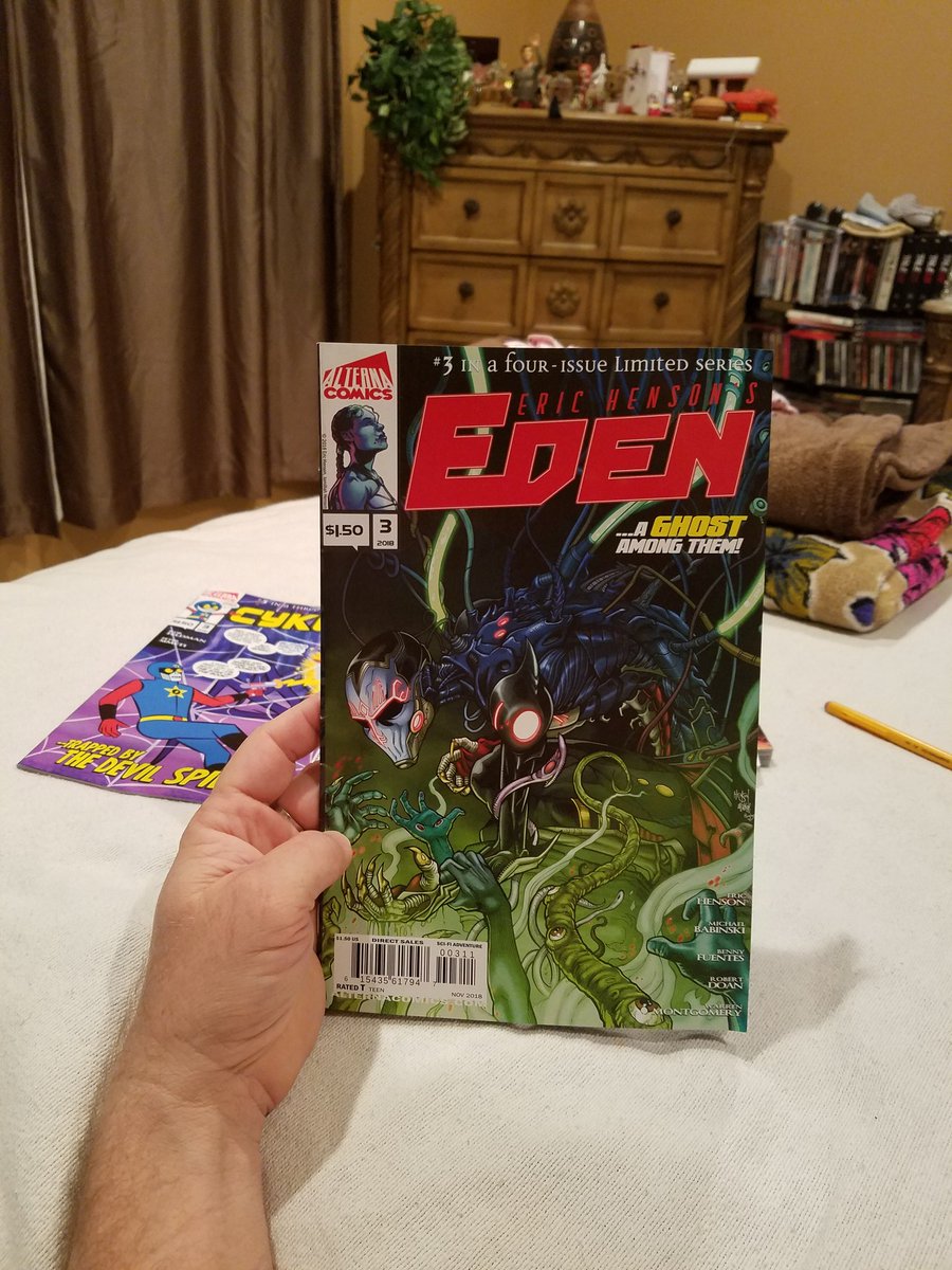 Just finished the latest issue of @EdenComix and man, it was amazing! If you are not reading this book, you need to fix that. I don't want to spoil anything, but I think @EricHensonArt just went all 1980 on us!!!

@ALTERNACOMICS 
#teamcomics 
#supportcomics