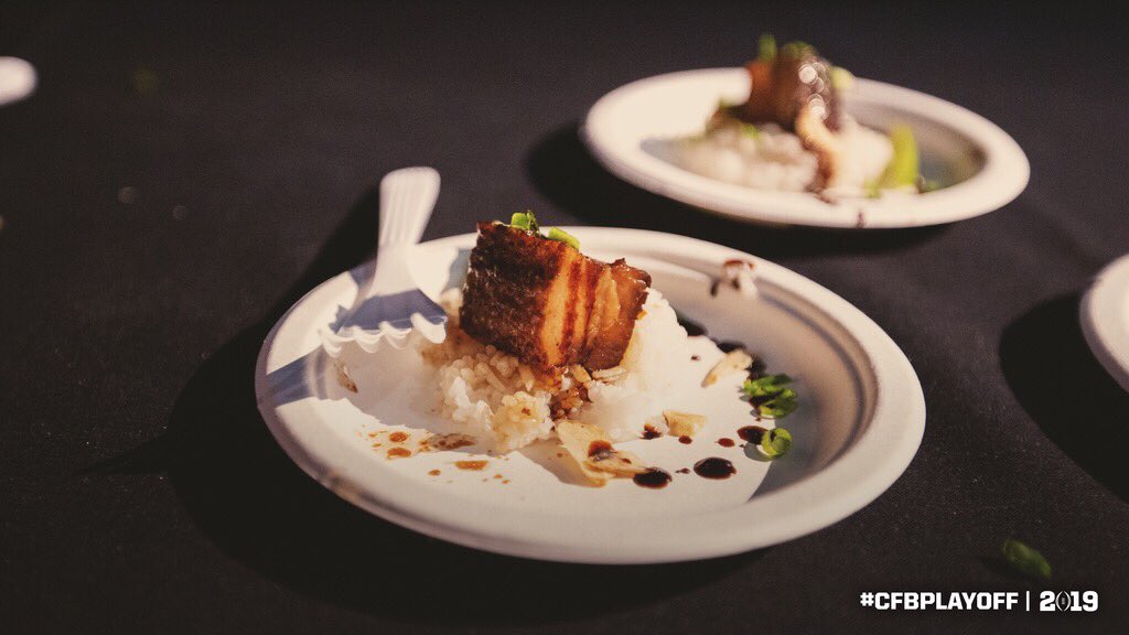 CFBPlayoff's tweet photo. Tomorrow, we play...
But tonight, we feast 🍴
#ChampTaste // #CFBPlayoff https://t.co/lIp896xmd4