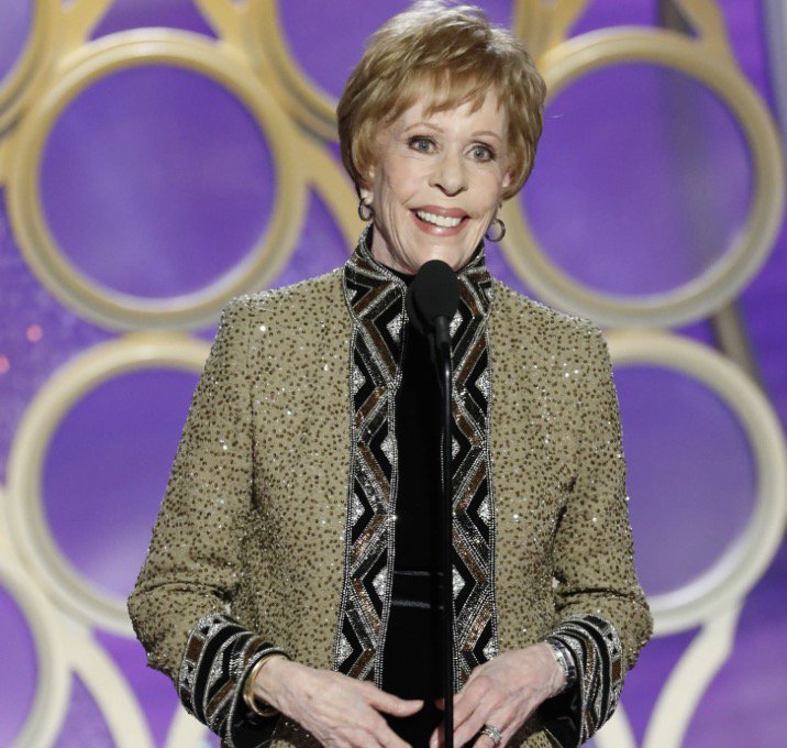 catherinebarr's tweet photo. Best speech tonight ever at the #GoldenGlobes by the amazing #CarolBurnette. She said it all so well - including how shows like hers would not get made today due to changes in the industry. At 86, she is truly timeless. https://t.co/Z4XE3WCLZs