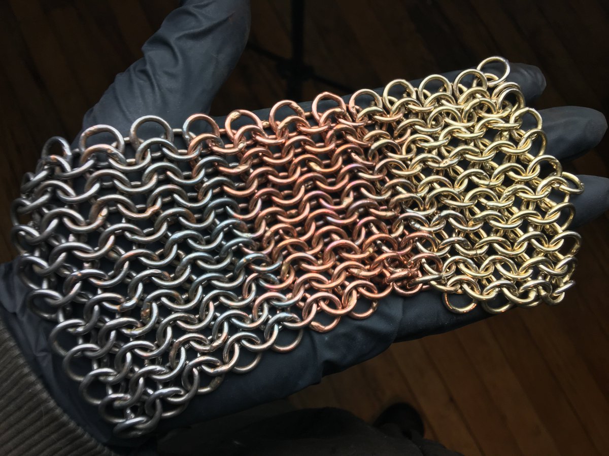 Copper Coated in Brass and Bronze. Here is a sample of the copper mail on which I have performed a bit of chemistry magic. which do you think is best?
