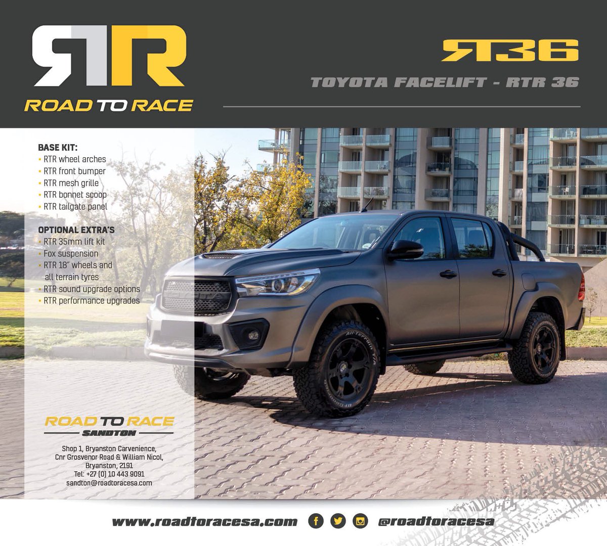 Looking to upgrade your Toyota Hilux🔥 We got your back. Contact us for more information on our RTR36 Transformation😎 #bestinthebusiness #toyotahilux #upgrade #rtr36 #prefacelift #facelift #rtr #ct #sandton #malmesbury #springs