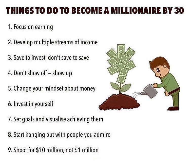 MoneySenseSA's tweet photo. Does your #NewYearResolutions2019 includes making more money this year?

Here's your 9 point plan to become a #Millionaire before you're 30...

#MondayMotivation #makemoney https://t.co/fKYdqxQabm