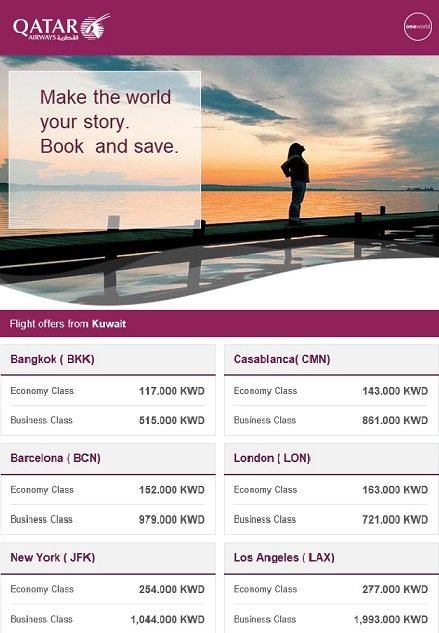 أخر عروض الخطوط القطرية والتي تنتهي بـ16/1/2019 
إحجز وقسطها واستمتع بأقل الأسعار! في خدمتكم 24 ساعة على 
22200044 <a href="/qatarairways/">Qatar Airways</a> ⁧#عروض #تنزيلات⁩ ⁧#سفريات⁩ ⁧#عطله⁩ ⁧#سياحه⁩ ⁧#الكويت⁩ ⁧⁩ ⁧#فنادق⁩ ⁧⁧#كويتيات⁩ ⁧#ويكند #اخبار_الكويت  #خبر