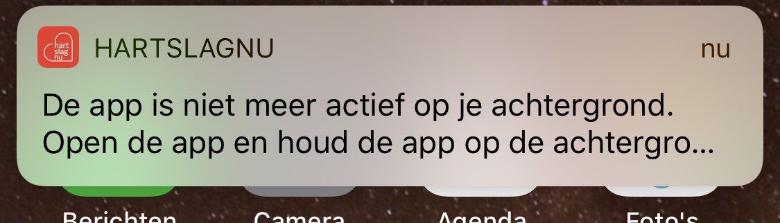Keida80's tweet photo. @HartslagNu kunnen jullie dit oplossen? Een app die niet blijft werken als die wordt weg geswiped is wel heel onhandig. Zou ook niet hoeven; meeste programma’s werken ook als ze niet op de achtergrond aanwezig zijn https://t.co/Xzeu16bjt6