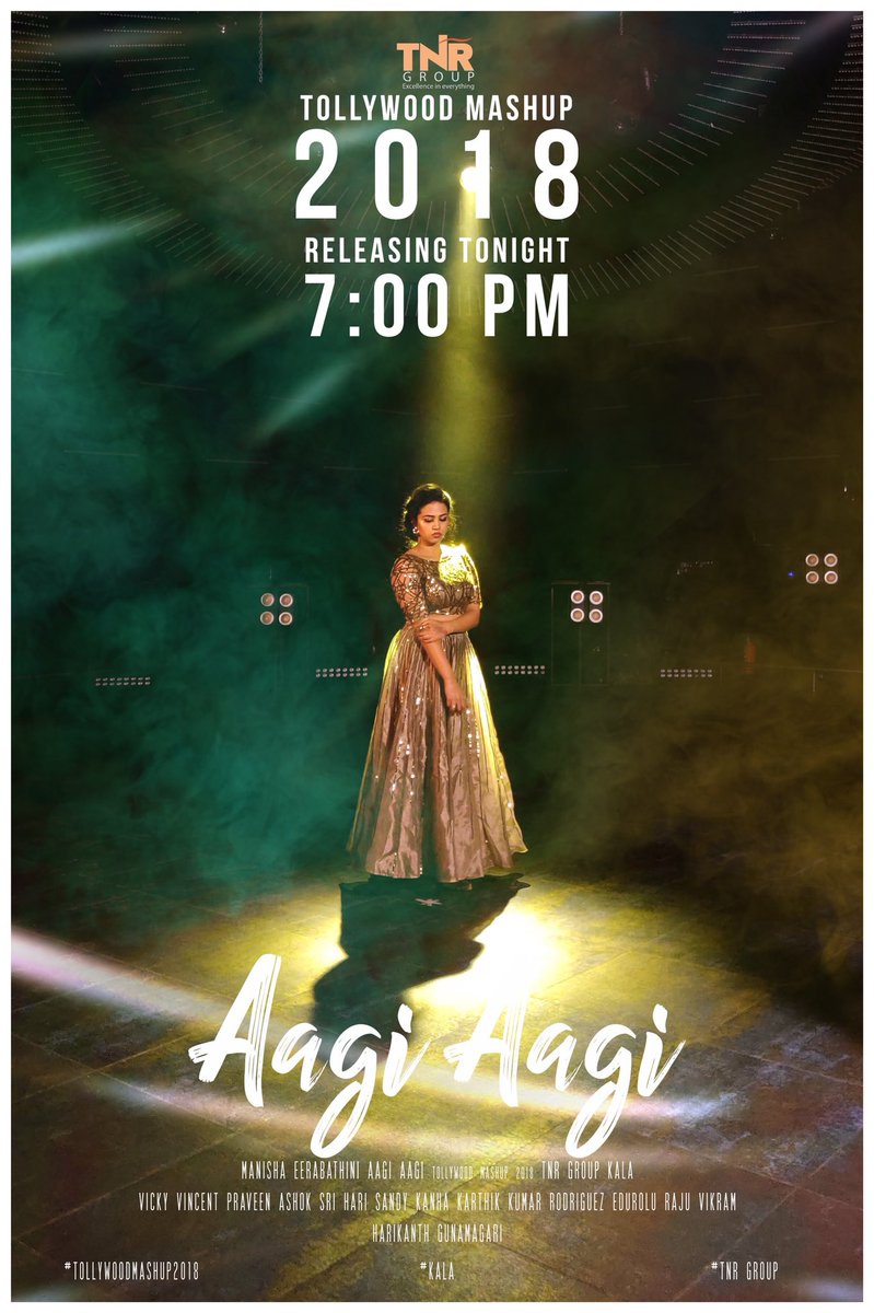 Tonight. 7PM. Youtube.com/ManishaEerabat… #2018TollywoodMashup #AagiAagi #ManishaEerabathini @kalamediaworks