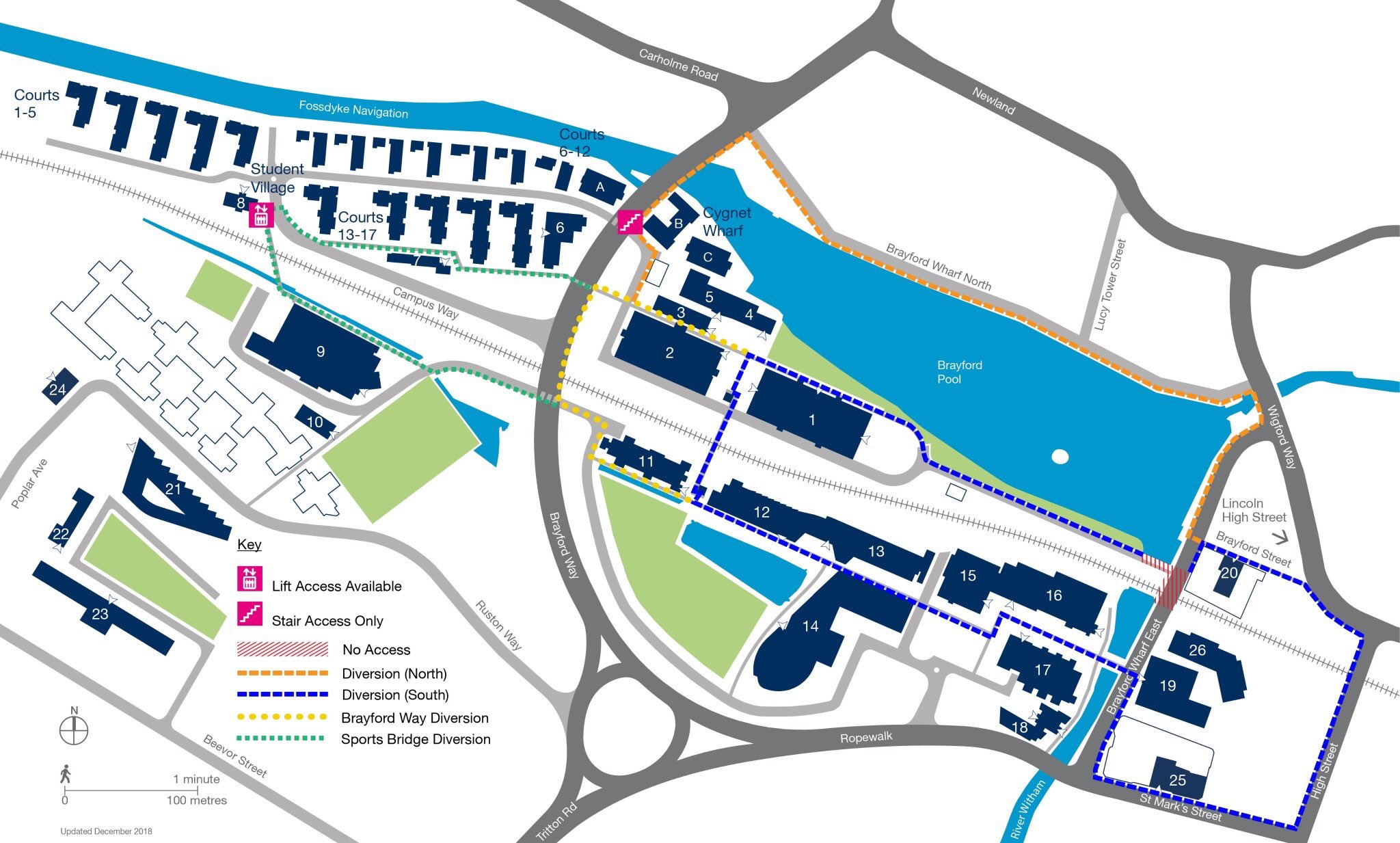 Map Of Lincoln University University Of Lincoln Estates On Twitter: "Not Sure Which Way To Make Your  Way Around Campus During The Network Rail Works And Level Crossing Closure?  Download The Map Of Diversion Routes Here: