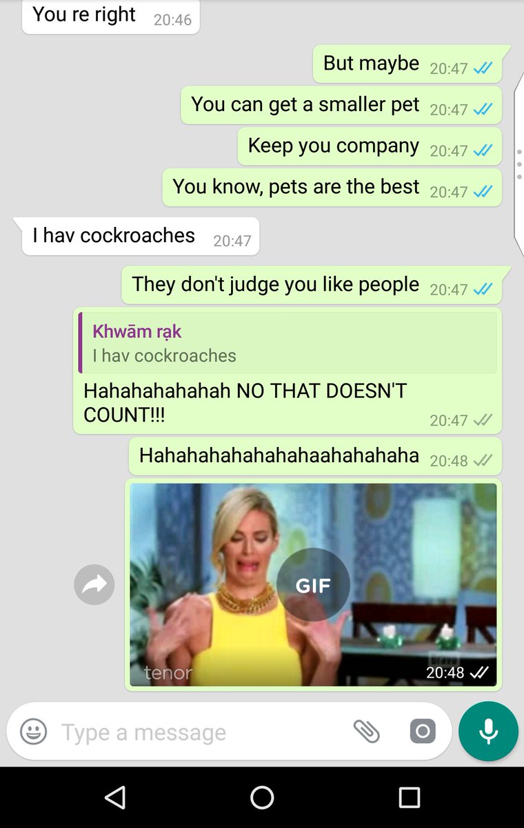 iamjoelee's tweet photo. Talking my sweetie out of having a dog since management won't allow it.
#DeadInside.
#KhwāmRam
#EvenWithRoaches
#Euw
#Ridsect
#TwoCansAtLeast https://t.co/qzXcpt04Z2