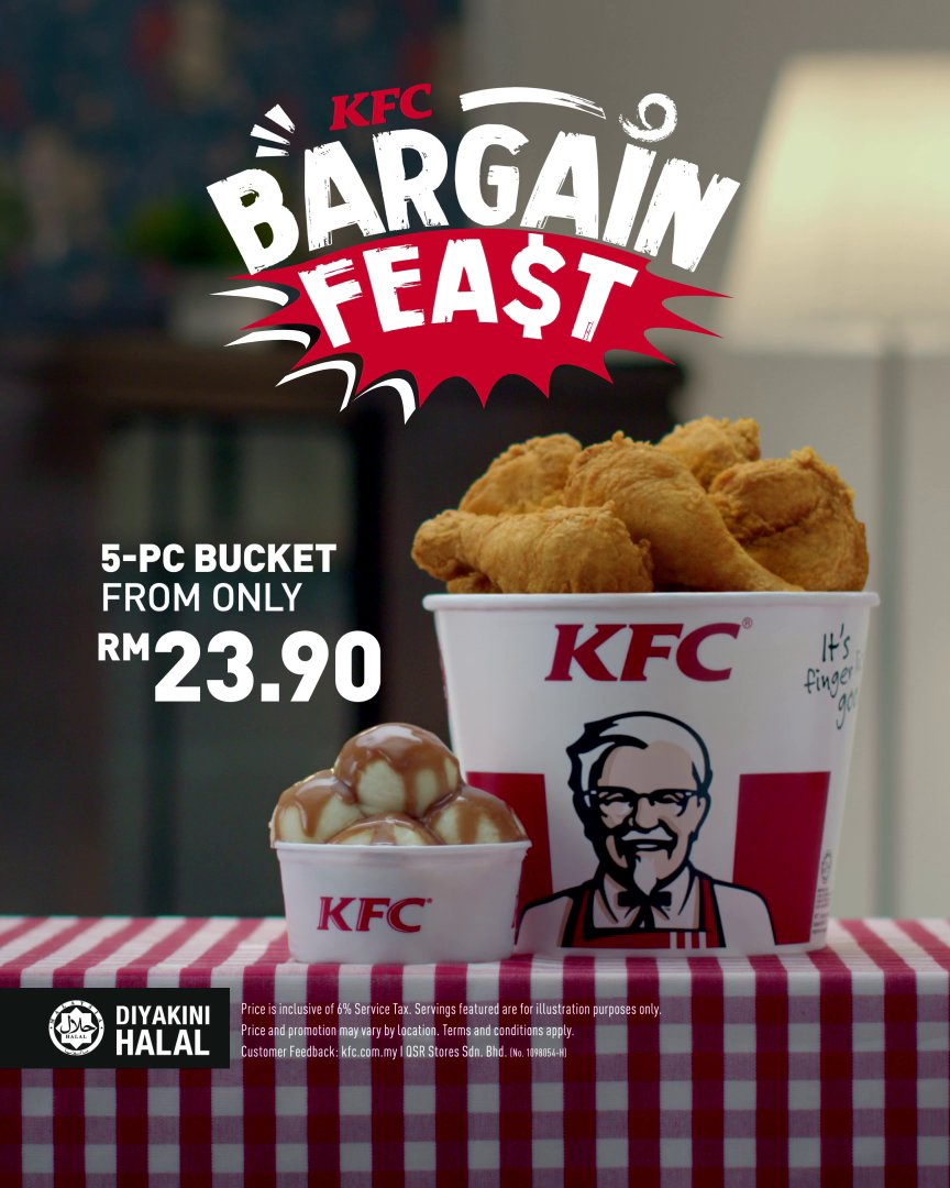 Kfcmalaysia On Twitter Grab The Kfc Bargain Feast From Only Rm23 90 And Fill Your Stomach Without Feeling The Pinch Enjoy Your Favourite Kfc Chicken With Whipped Potato Today And Your Wallet Will