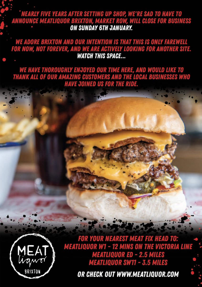 We're sorry to announce... #Brixton #restaurantnews #londonrestaurants