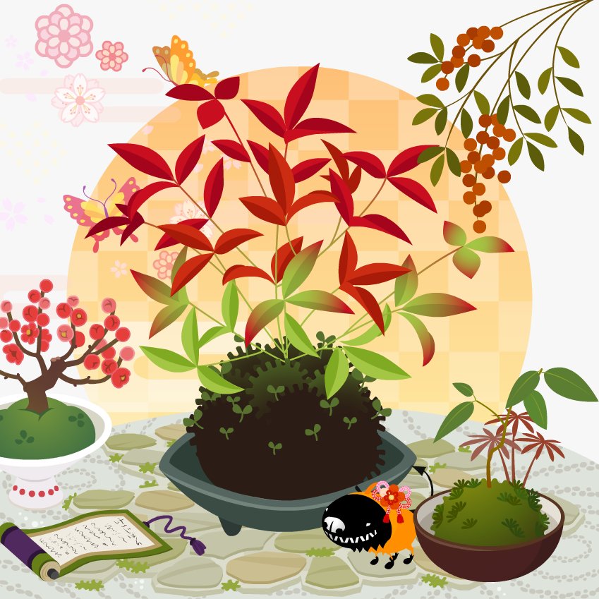 さぼてん うばたま いつも年末年始はﾊﾞﾀﾊﾞﾀで 正月島のレイアウトが追いつかない リヴリーの豆粒盆栽シリーズ いいよね リヴリーレイアウト リヴフォト 姫南天の苔玉盆栽の島 コタツの島 赤