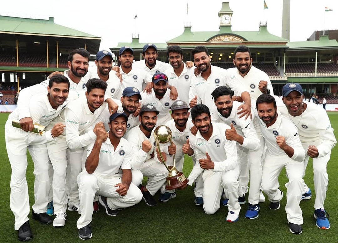 kjsimsports's tweet photo. 🔝Congratulations team India💐💐
🏆History has been made!
🏏Indian clinch their first ever test series on the Australian soil.
#simsrsports #INDvAUS #AUSvIND #IndianCricketTeam #ViratKohli #TeamIndia https://t.co/VAr17Q0zWS
