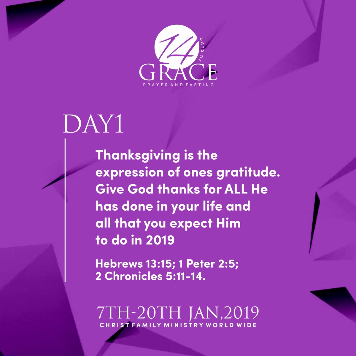 SteveOstel's tweet photo. Thanksgiving is an expression of Our Faith.
It means we trust God for what He has said and Rejoicing in hope for the manifestations of our desires
#14daysOfGrace
#AthankfulHeart
#GratefulFor2018
#RejoicingInHopeFor2019 https://t.co/FkOG1urMFR