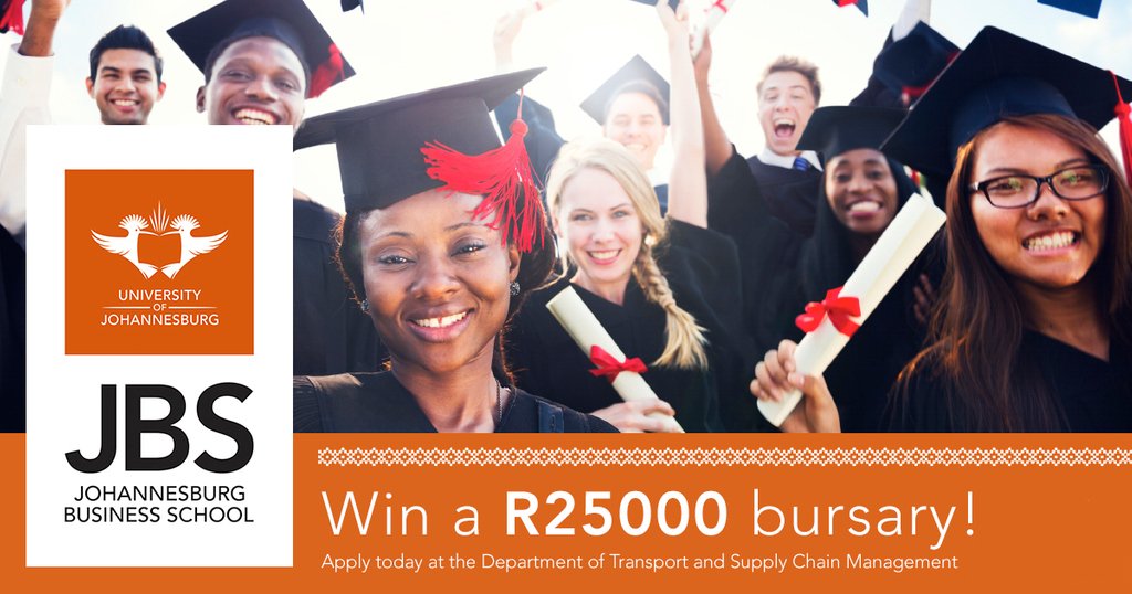 UJTSCM's tweet photo. Let 2019 be the start to your prosperous future with a R25000 bursary towards a diploma in Transport or Logistics Management at the University of Johannesburg's Business School. Applications close 28 February 2019 https://t.co/1aPLjrmqCu #Win #StudyBursary #UJ #JBS #UJTSCM #2019 https://t.co/j5vVs9rtrR