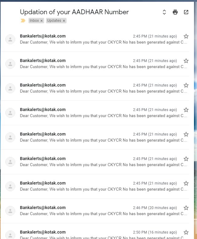 qanuj's tweet image. When I opened my account using Aadhar, why would I need to update it ? rest is just bad programming. @KotakBankLtd @uidai #BadProgrammer