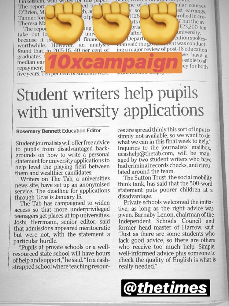 joshi's tweet photo. UCAS deadline is next week and my colleagues have set up an email helpline to give some state school applicants the kind of help/cheating private school pupils always get. Send in your personal statement if you need a second pair of 👀 https://t.co/s0tle1mXEk