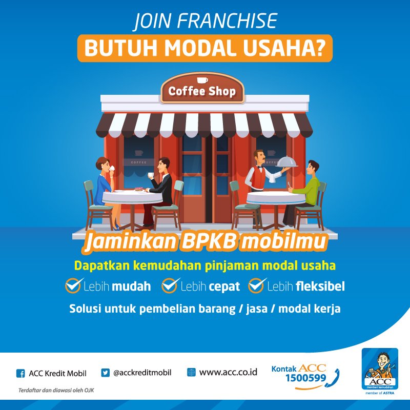 acconeid's tweet photo. Salah satu cara mendapat ide bisnis adalah dgn mengidentifikasi masalah yg banyak dialami orang lalu tawarkan solusi. Tak perlu muluk2, strategi sederhana pd target pasar yg tepat hasilnya jauh lebih baik. Bila perlu modal usaha jaminkan BPKB mobil Anda ke ACC. #ACCfinancialTips https://t.co/QgTo0z1ZjS
