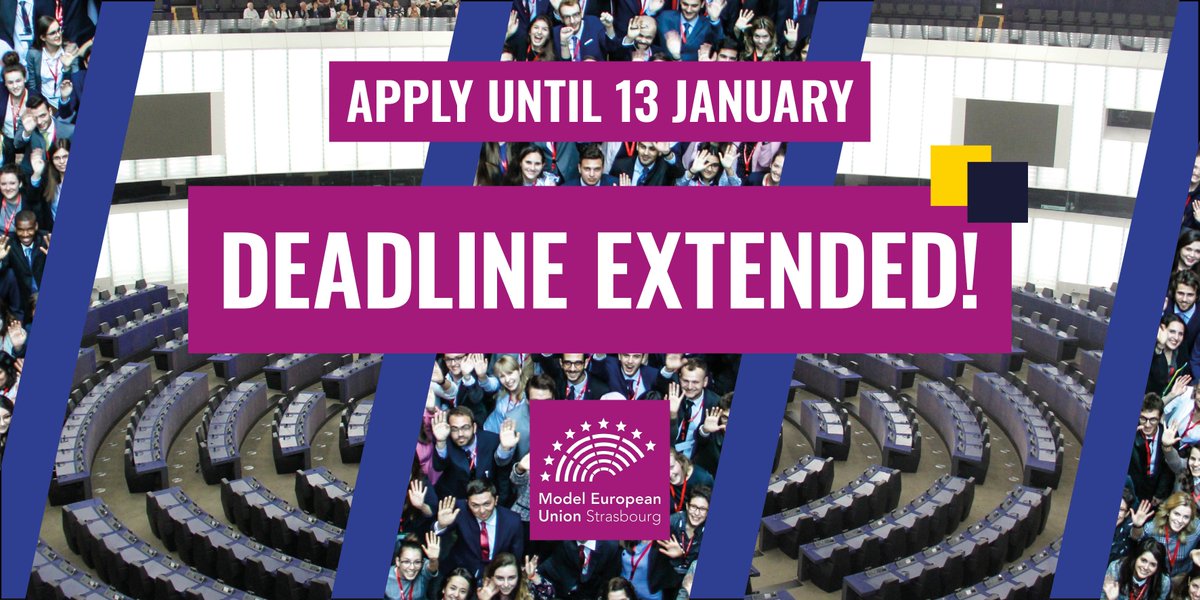 meustrasbourg's tweet photo. We have received several requests from you to give you more time. That's why we decided to prolong the call for participants for the roles of MEPs and Ministers! You have time until 13 January, 23:59 CET, to apply: https://t.co/xkmT6BJo5a https://t.co/6e3ukmW3v2