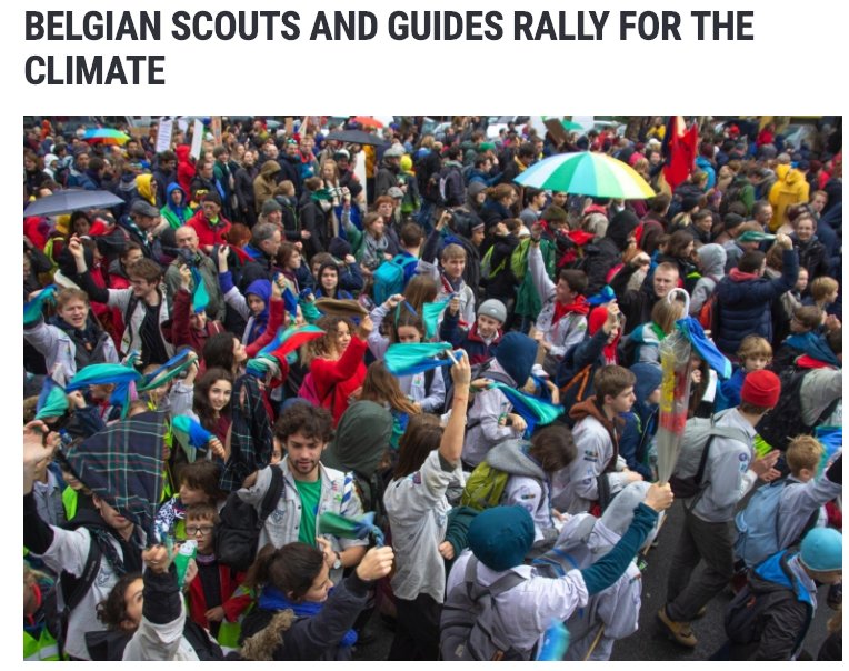 #Scouts took part in #Belgium’s biggest ever #climate demonstration!They have taken their commitment to minimising environmental impact to a whole new level!Read more about the inspiring work they are doing here bit.ly/2TC7j1f @UNEnvironment <a href="/worldscouting/">World Scouting</a> #GlobalGoals