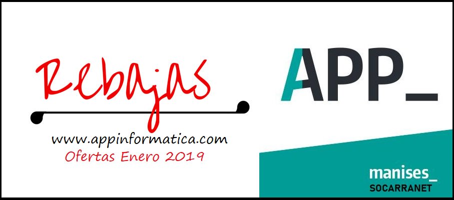 appmanises's tweet photo. Terminan las fiestas navideñas y damos la bienvenida a las primeras #Rebajas de 2019 🤩🙌
Aprovecha los grandes descuentos en primeras marcas de #informática ➡️https://t.co/MZcdI70BnD (Ofertas válidas hasta 30/01)
#RebajasApp #Socarranet #AppManises #AppInformática #FelizLunes https://t.co/8q6Y4zKxYK