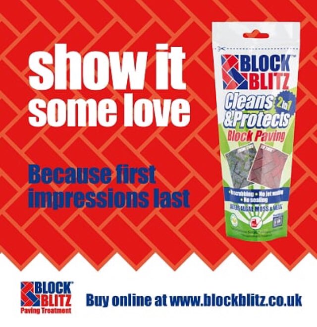 BlockBlitz's tweet photo. What better way to start 2019 than with clean paving with our easy to use block paving treatment, let it do all the hard work for you #nojetwashing #noscrubbing #cleanpaving #showitsomelove buy online or in a garden centre near you #newyearnewstart https://t.co/pu4cRFOuEQ