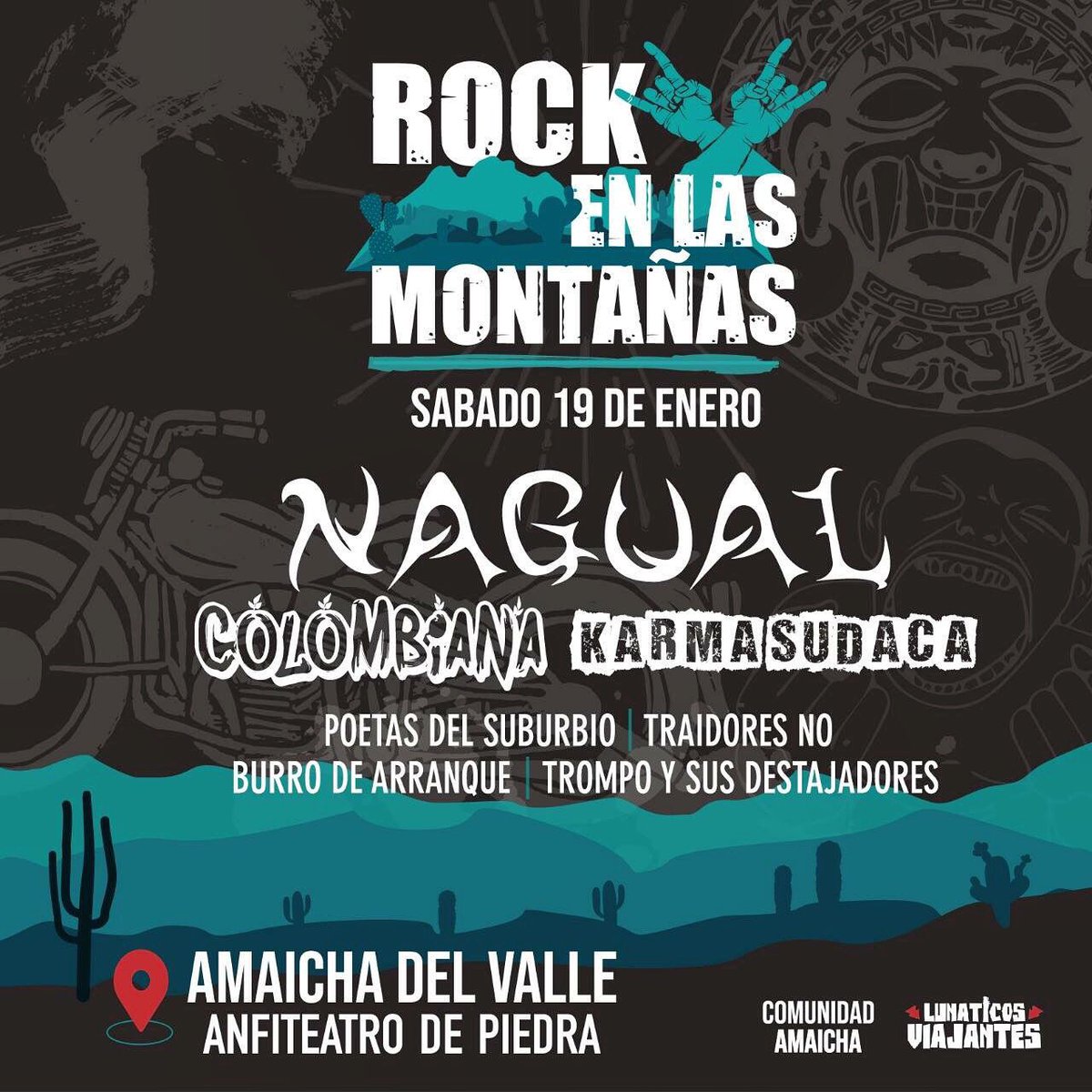 NagualOficial's tweet photo. 19/01 Amaicha Del Valle (Tucumán)
26/01 XLR (San Miguel)
#veranonagualero https://t.co/oRi8t8pcsR