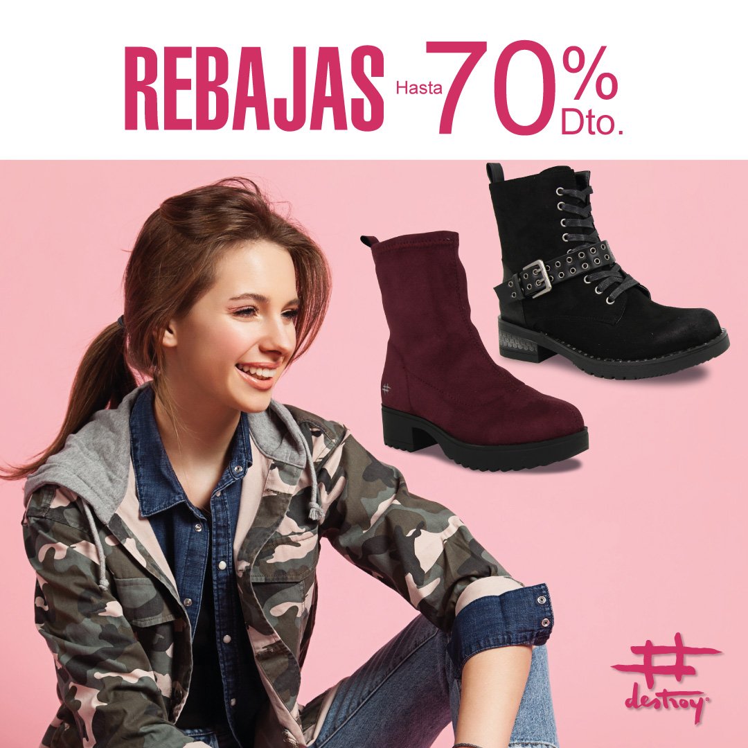 destroy_shoes's tweet photo. Hasta un 70% de descuento en las rebajas de Destroy en una gran selección de nuestro calzado, entra en nuestra web y descúbrelo --> https://t.co/ehDg6nNUfI
#Destroyshoes #Destroyattitude #Rebajas #Winter #Shoes https://t.co/PZXZ7Capct