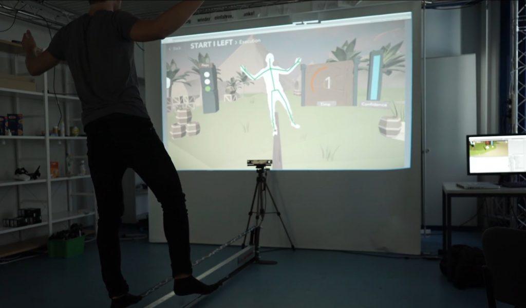 cmurlowski's tweet photo. Currently working on new features for an interactive assistance system for  #slackline beginners. It provides a set of exercises, consists of gesture detection via #Kinect v2, and audiovisual real-time feedback to the trainee. UI and program logic are #madewithunity #unity3d https://t.co/qj91XaAgG7