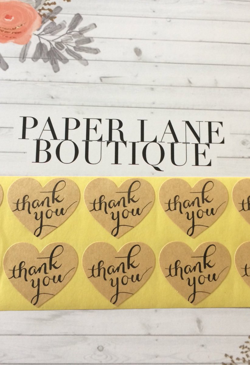 ⭐️ back in stock ⭐️

20 x heart shape kraft thank you stickers 3cm x 3cm 

#thankyoustickers #RTmeBB #craftbizparty #atsocialmedia     etsy.me/2Qp19PX