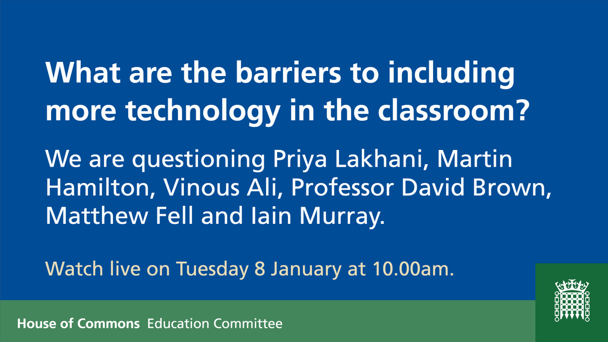 CommonsEd's tweet photo. Tomorrow we're hearing from  @priyalakhani @ThisIsCentury, @martin_hamilton @Jisc, @vinousali @techUK, Professor David Brown @TrentUni, @cbimatt @CBItweets and Iain Murray @The_TUC as part of our inquiry into the fourth industrial revolution. 

Watch live: https://t.co/9bCKekDV2T https://t.co/o5o2YIDcbe