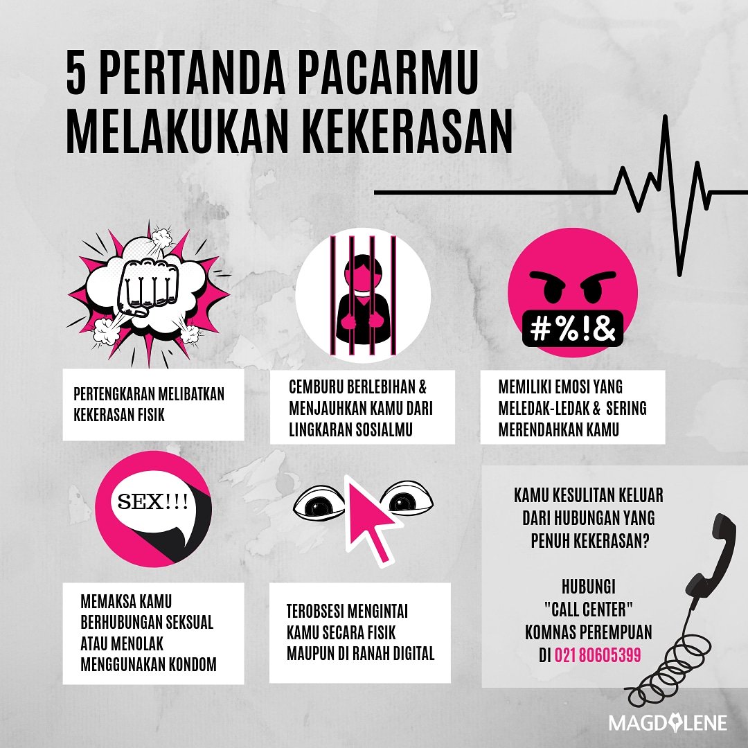 magdaleneid's tweet image. Kenali tanda-tanda kekerasan dalam pacaran sejak dini ya! Lebih baik putus daripada bertahan dalam hubungan yang tidak sehat ✨❤️