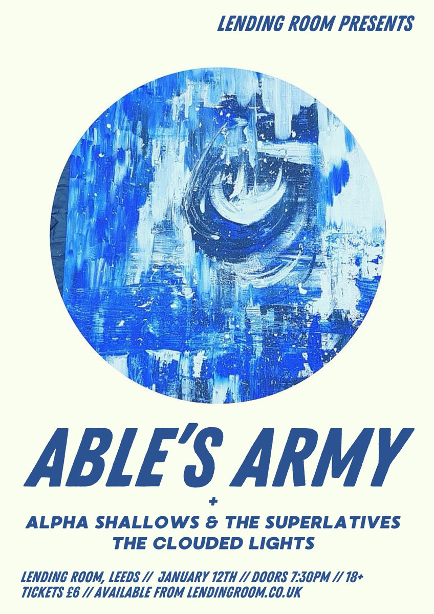 EXCITING NEWS! We return to the stage this weekend supporting @ables_army, @Alpha_Shallows & @TheSuperlatives at the @TomLendingRoom in #Leeds. For a night of great #livemusic at a top, top venue, look no further! See ya there, everyone! #leedsmusicscene #gig