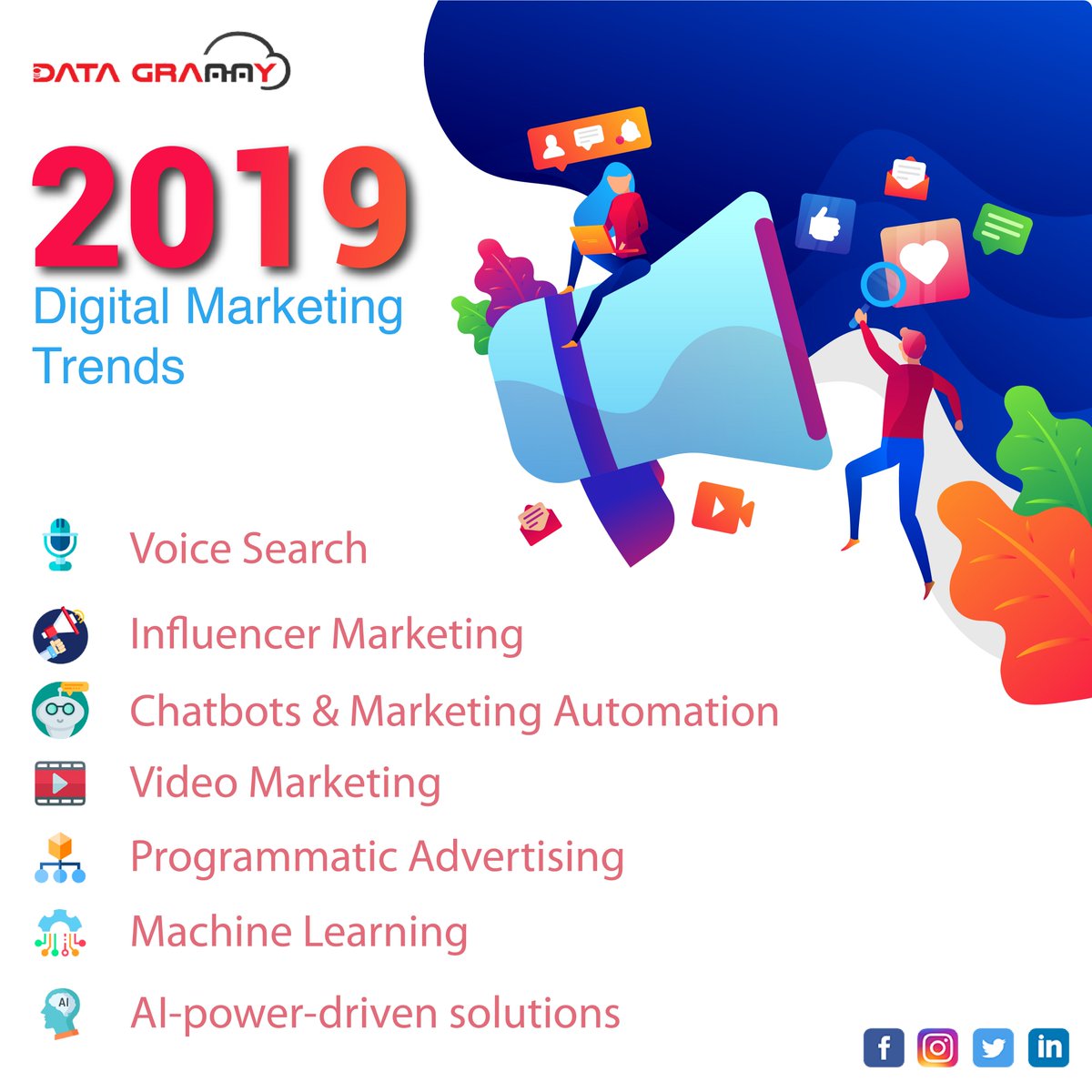datagranny's tweet photo. Watchout for #upcoming trends in #digital #marketing. 
Know more with DataGranny.

Visit: https://t.co/yadwQLkRd7

#digitalmarketing #trends #voicesearch #videomarketing #machinelearning #SocialMedia #AppDevelopment #Webdevelopment #Digitalservices https://t.co/37I87asmo0