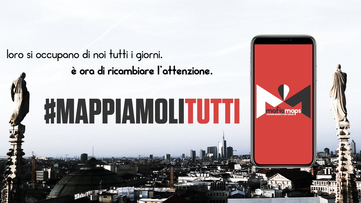 MafiaMaps's tweet photo. Loro si occupano di noi tutti i giorni. E' ora di ricambiare l'attenzione. #mappiamolitutti
#7gennaio, comunicato giorno 1 👉 https://t.co/81nriuSUxv
#mafiamaps #startup #mafia #antimafia #milano https://t.co/0VvoanqSpR