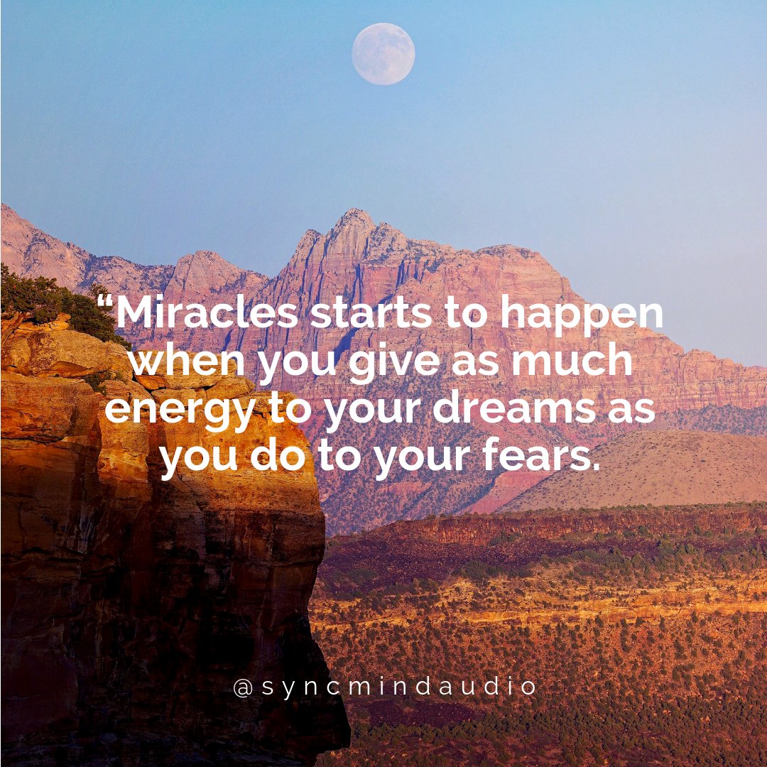 syncmindaudio's tweet image. “Miracles starts to happen when you give as much energy to your dreams as you do to your fears. — @buddha_fix
•
#reprogramyourmind #binauralbeatsmeditation #syncmind