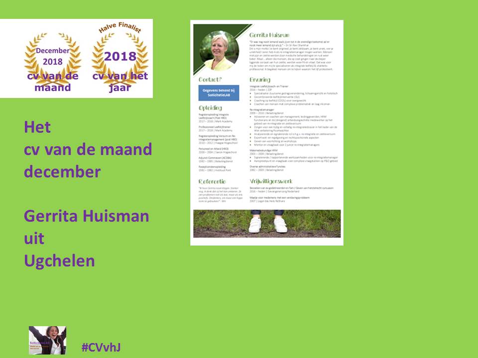 Door naar de HALVE FINALE
van de CV VAN HET JAAR 2018
verkiezing

Het cv van 
<a href="/gerritahuisman/">GerritA Huisman</a>

#CVvhJ
Stemmen kan op
sollicitatielab.nl/Cv-van-het-jaa…

FB
facebook.com/SollicitatieLA…

LinkedIN
linkedin.com/feed/update/ur…