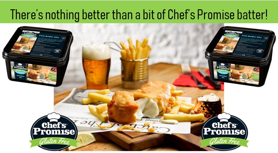 What's better than fish and chips?? 
... 
Gluten Free fish and chips!! 

Get your tub: chefspromise.co.uk/products 

#chefspromise #fishandchips #glutenfree