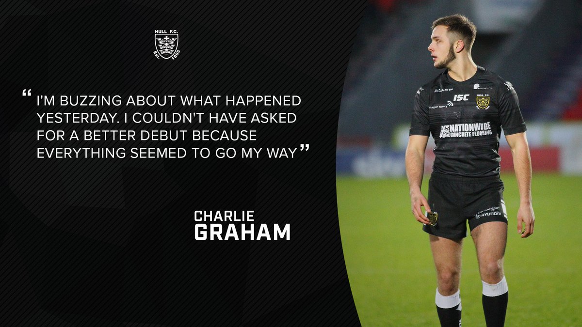 😁 19-year-old Charlie Graham was all smiles after scoring a hat-trick on his Hull FC and rugby league debut Full Interview 👉 po.st/GrahamDebut