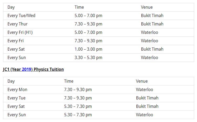 physics_tuition's tweet image. Physics Group Tuition Schedule
#PhysicsTuitionJC #AlevelPhysicsTuition