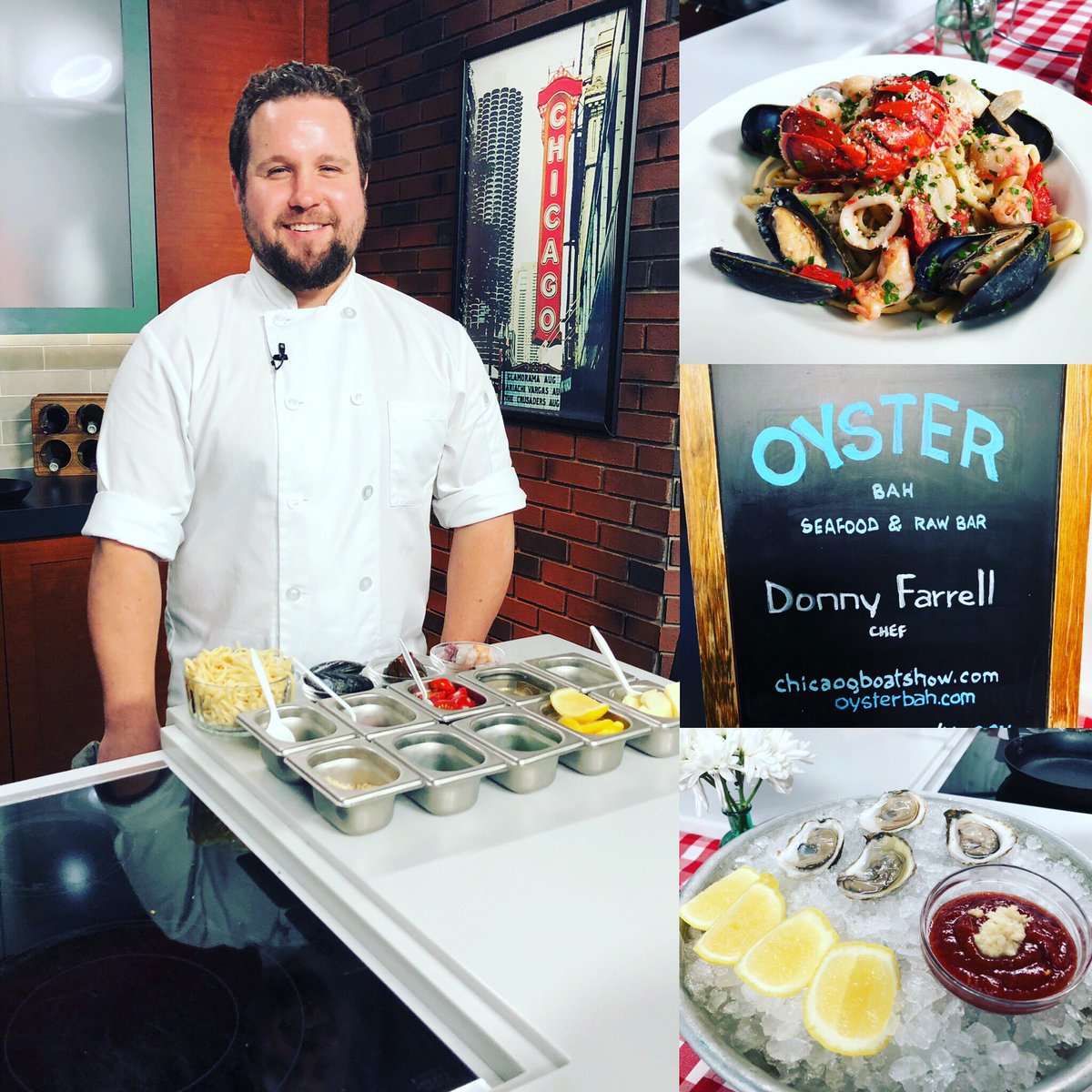 Love #seafood and #boats?!?  Tune in to @wgnnews #middaynews around 11:50am for some shellfish linguini from @oysterbah and details about the @chiboatshow #chiboatshow 🍤🍝⛵️🛥🦞🦐 <a href="/DinaBairWGN/">Dina Bair</a>