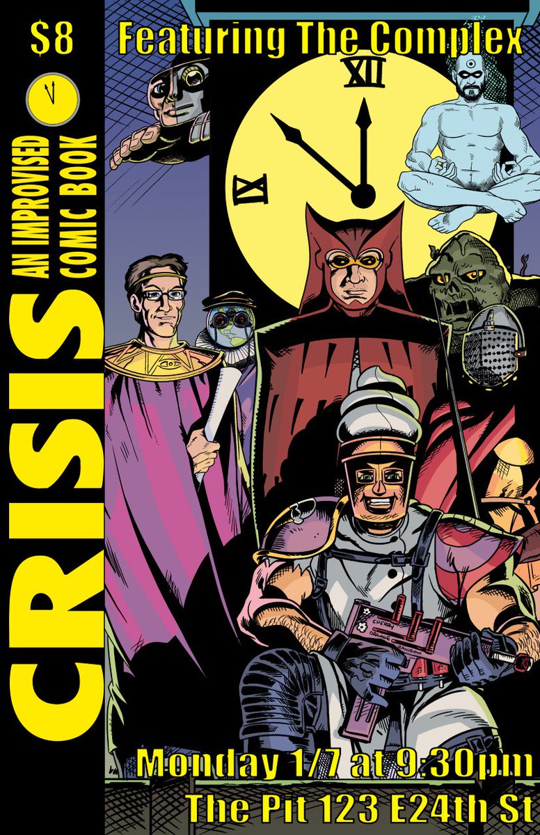 CrisisImprov's tweet photo. New year, new comic book themed improv comedy show tonight at 9:30 at @thepitnyc https://t.co/ppmIUaYNJd