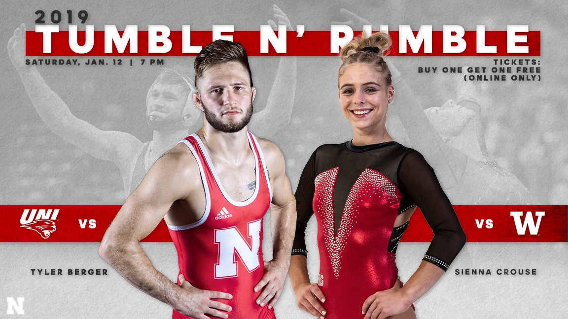 Nebraska Huskers (@huskers) on Twitter photo It's Tumble N' Rumble time‼️
<a href="/HuskerWrestling/">Nebraska Wrestling</a> + @HuskersWGym on the same floor at the same time = 😍😍
BOGO 🎟 (online only): bit.ly/2RzoUcv It's Tumble N' Rumble time‼️
<a href="/HuskerWrestling/">Nebraska Wrestling</a> + @HuskersWGym on the same floor at the same time = 😍😍
BOGO 🎟 (online only): bit.ly/2RzoUcv