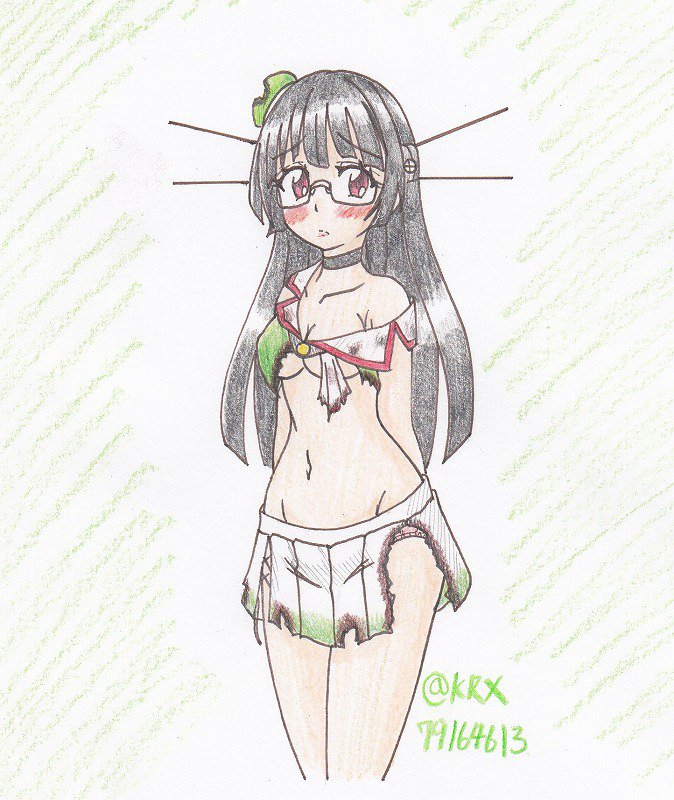 #艦これ版深夜の真剣お絵描き60分一本勝負
#艦これ版真剣お絵描き60分一本勝負_20190107
#鳥海
入渠待ち 