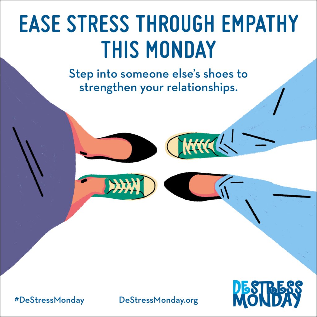 Empathy can help us become more attuned to what others are experiencing in their lives. Remember, everyone's #mentalhealth journey is different!  👟👠👞 #DeStressMonday