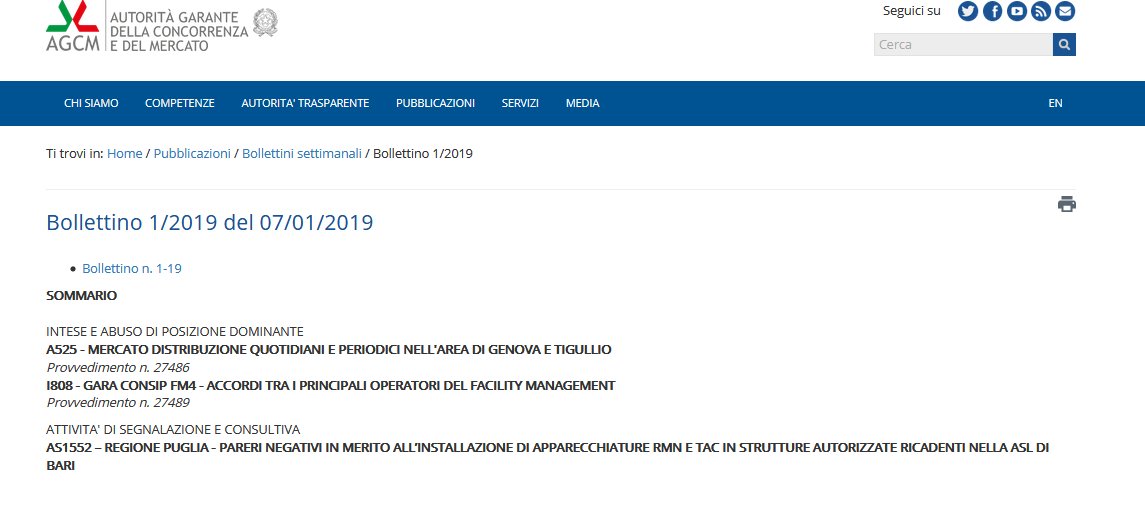Il Bollettino settimanale #antitrust n. 1/2019 è online
agcm.it/pubblicazioni/…
